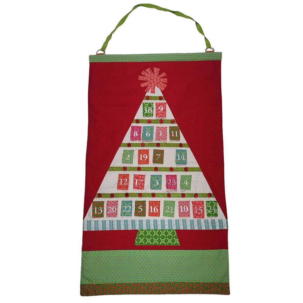 Advent Calendar Christmas Countdown Secret Message Wall Hanging Garnet Hill FLAW